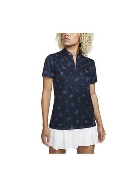 NWT NikeWomen’s Navy Paisley-Print Short Sleeve Golf Dri-Fit Top